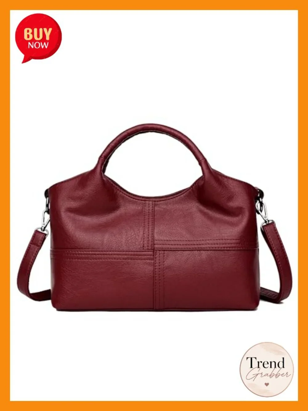 PU Leather Hobo Shoulder Bag Tote Satchel with Top Handle